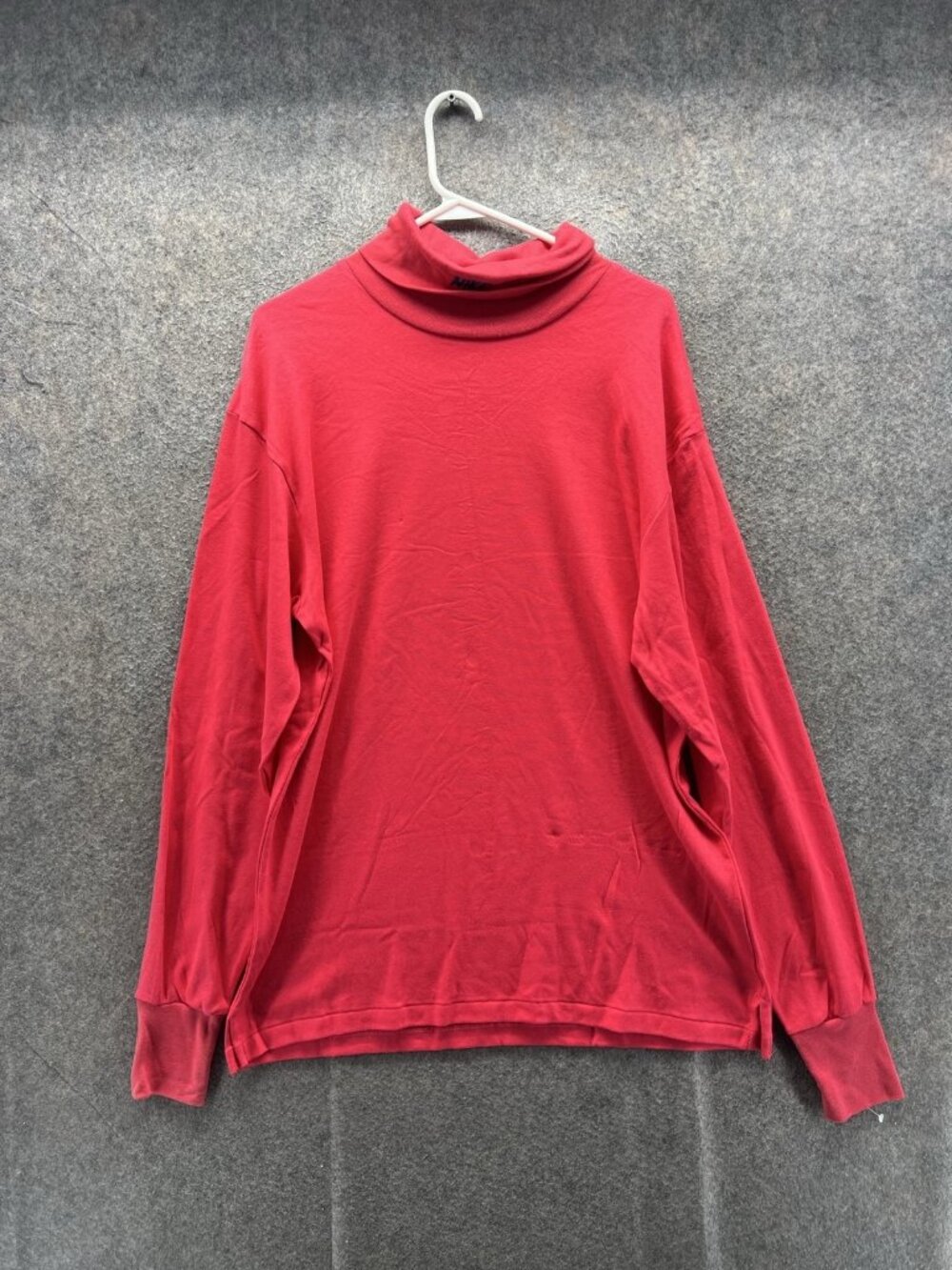 Vintage Nike Sweatshirt Mens Large Red Pullover Jersey Turtleneck Made In USA